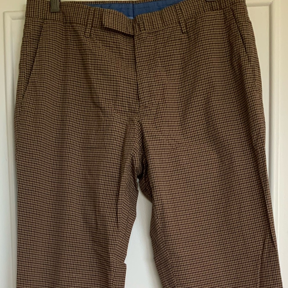 Incotex Brown Houndstooth Dress Pants